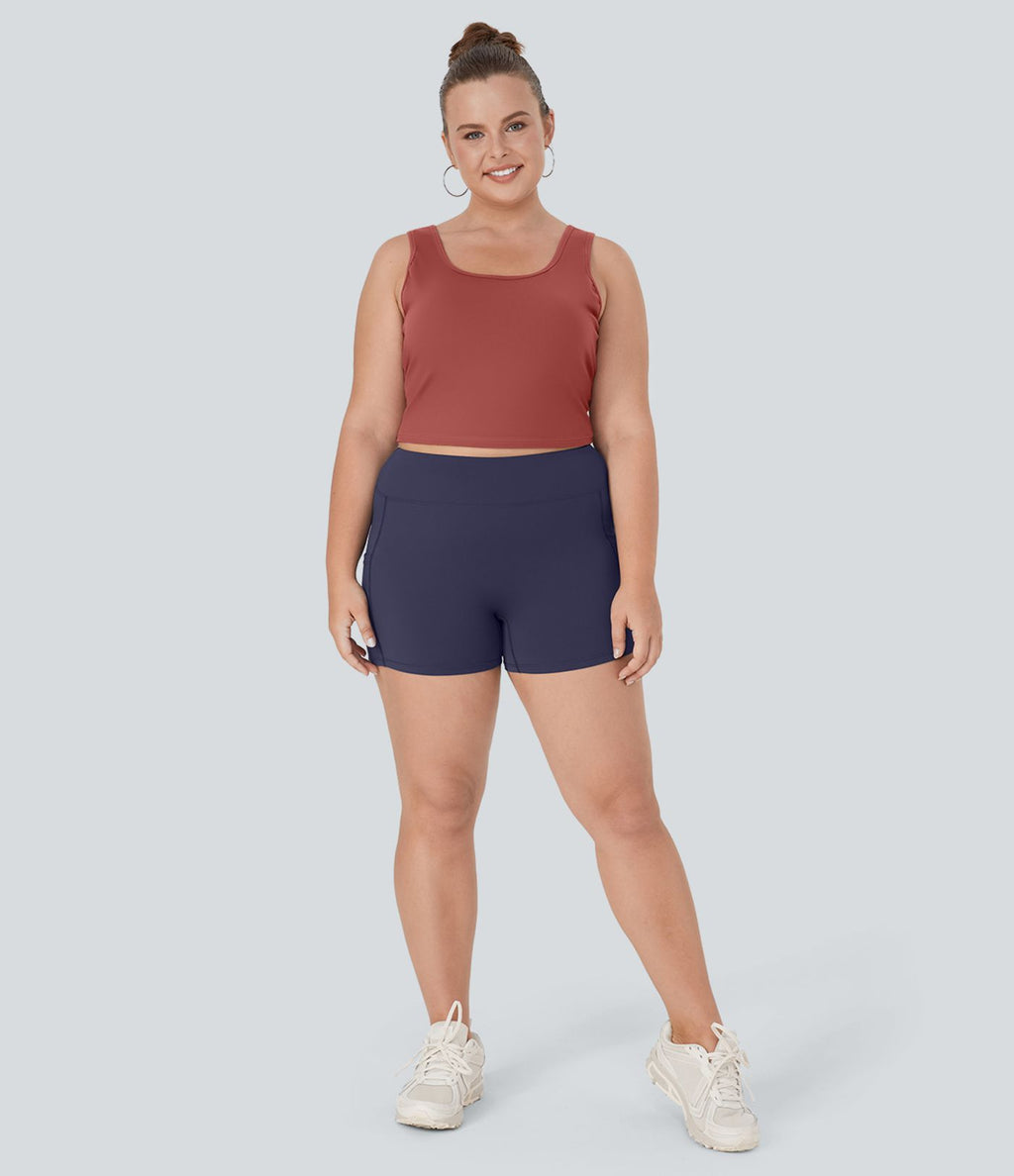 Débardeur Danse Barre Ballet Grande Taille à Encolure U Dos Nu et Croisé