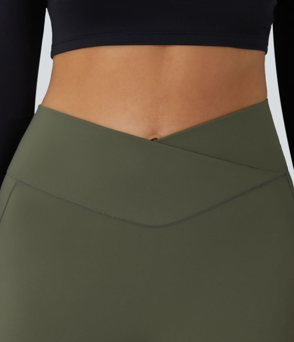 Softlyzero™ Polaire Legging Yoga à Taille Haute Thermique Croisée avec Poches Latérales