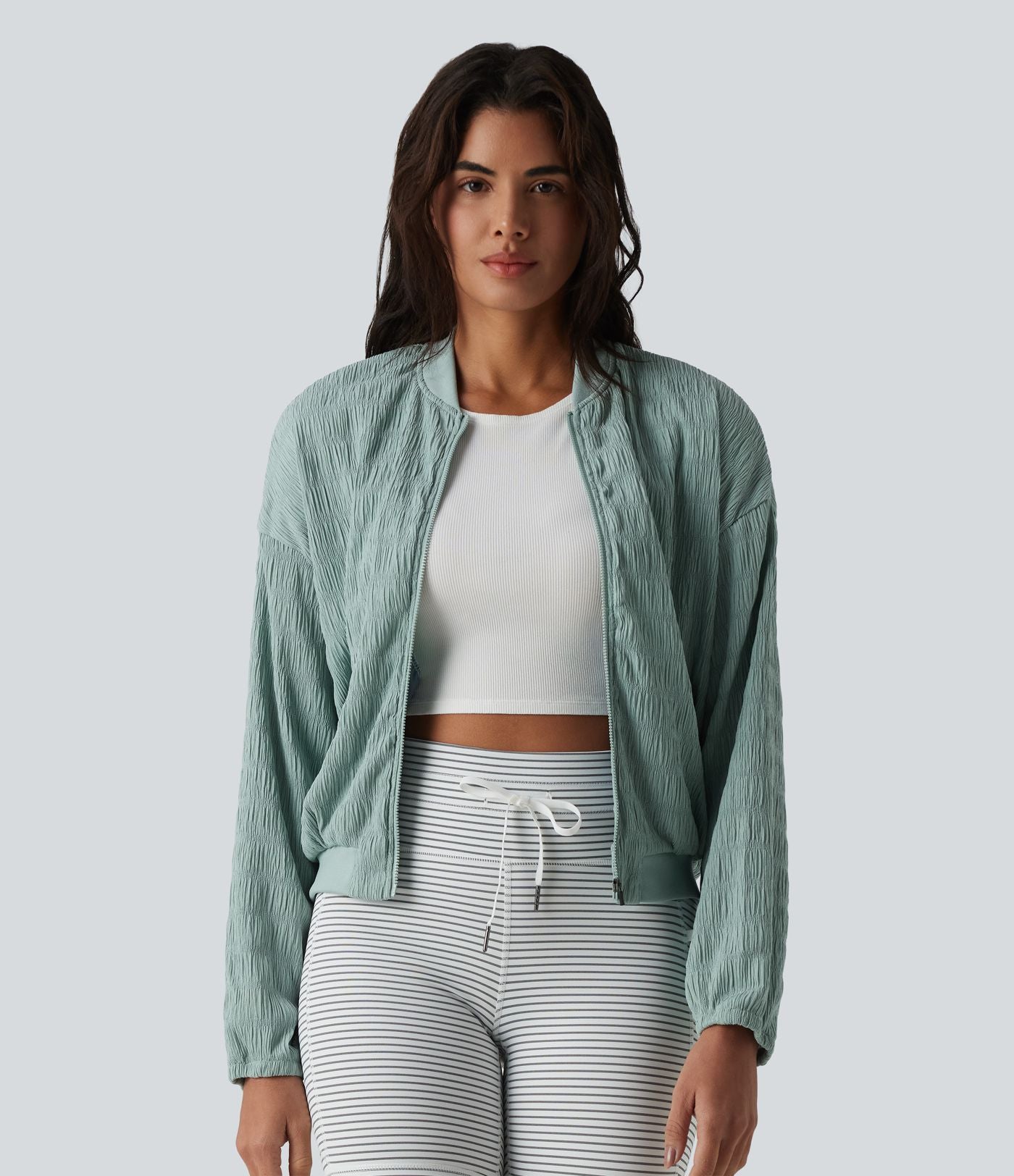 Veste bomber casual manches longues avec poches