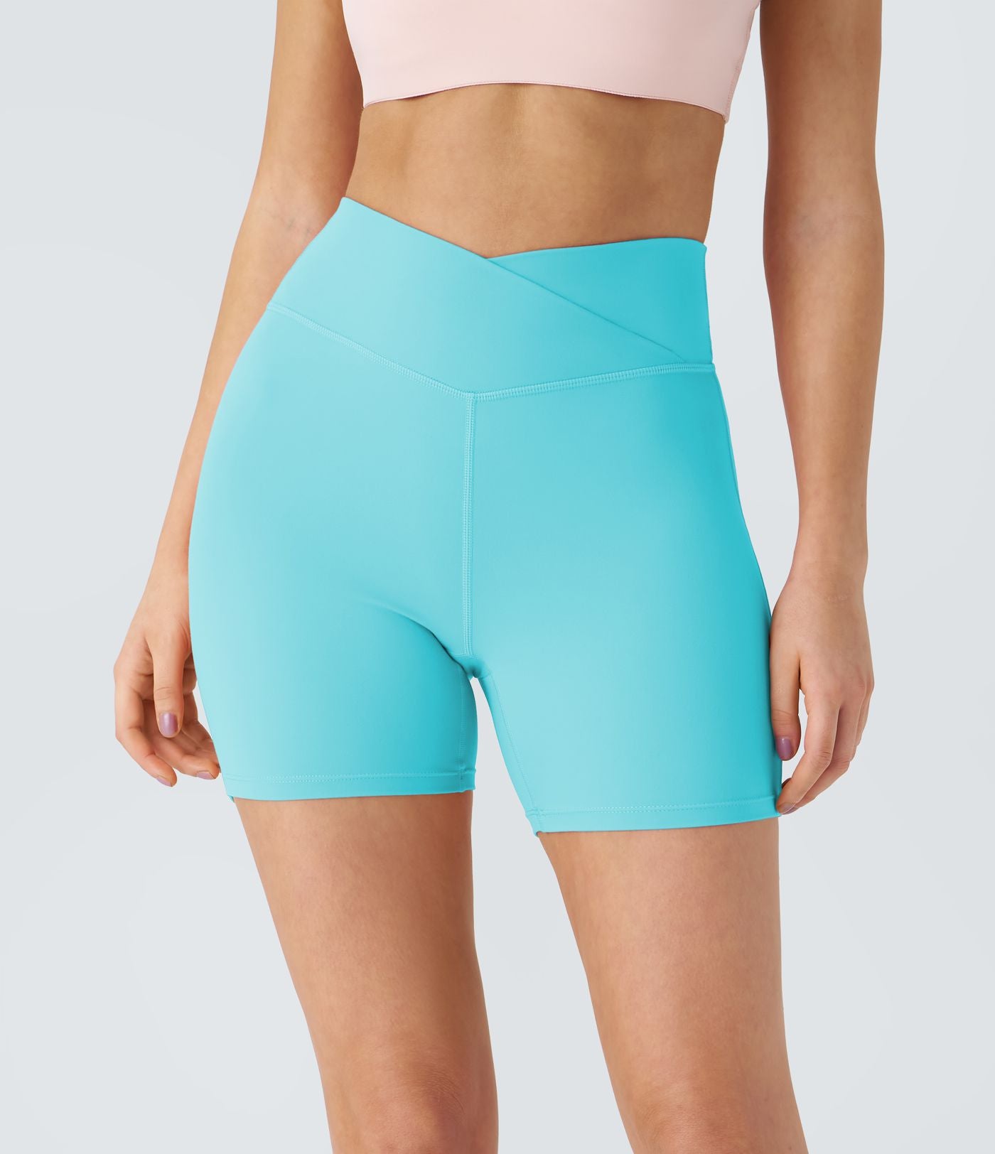 Softlyzero™ Plush Shorts 12,5cm Yoga Taille Haute Croisés Froncés