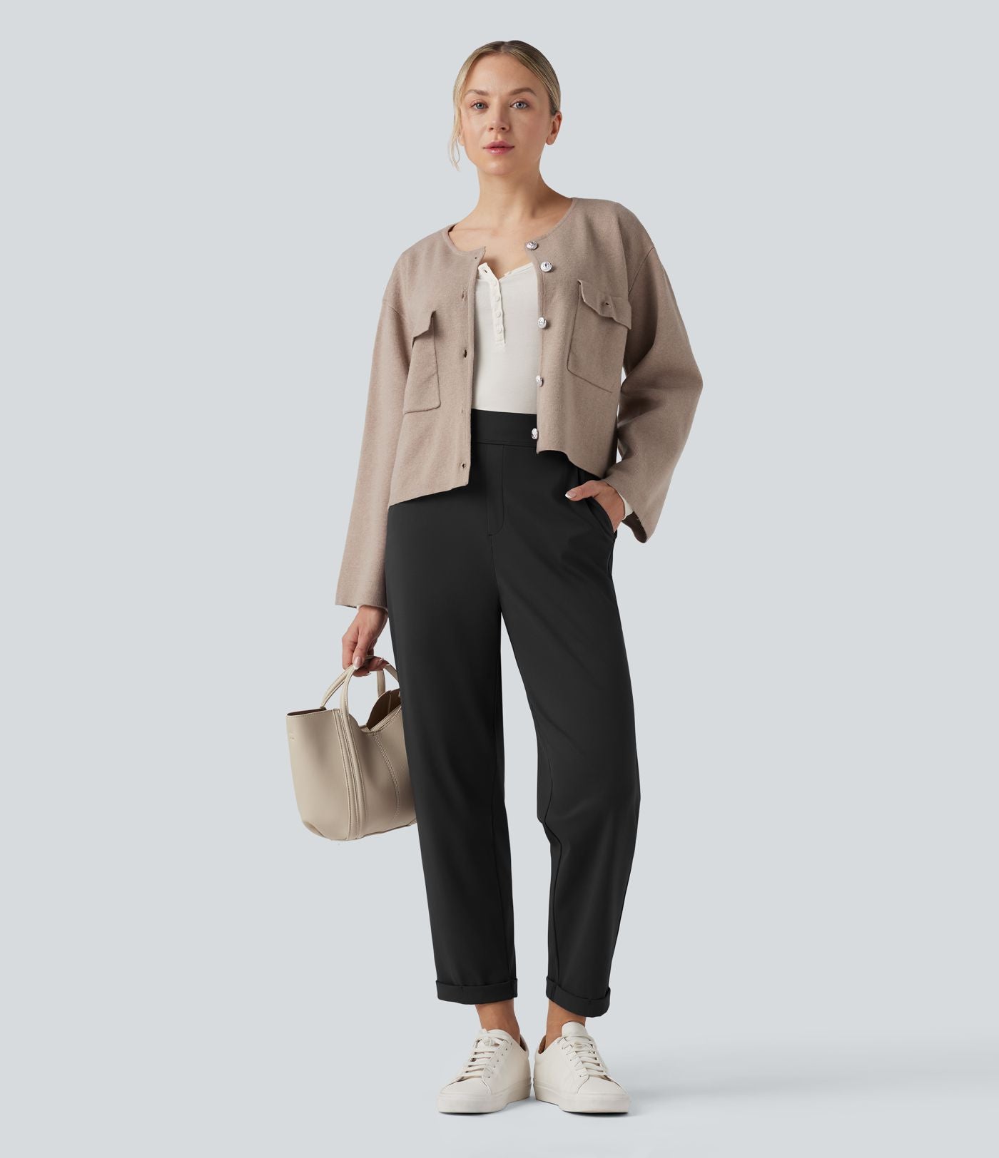 Patitoff™ 2.0 Pantalon casual fuselé taille haute anti-poils d'animaux avec poches