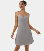 Softlyzero™ Airy Robe Sport de Yoga Plus Longue Dos Nu Découp Bretelles Réglables et Poches