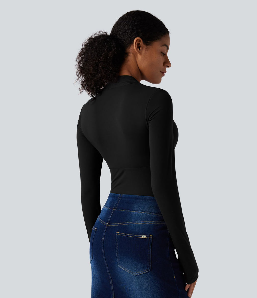 Body casual push-up ultra-extensible à manches longues avec passants pouces - Bonnet A/B