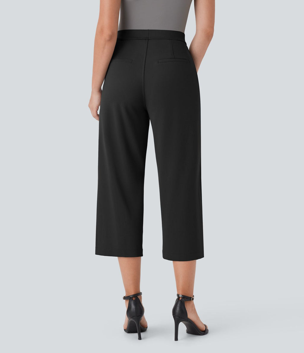 Pantalon capri de travail coupe droite taille haute Halara Flex™ DayStretch avec poches latérales