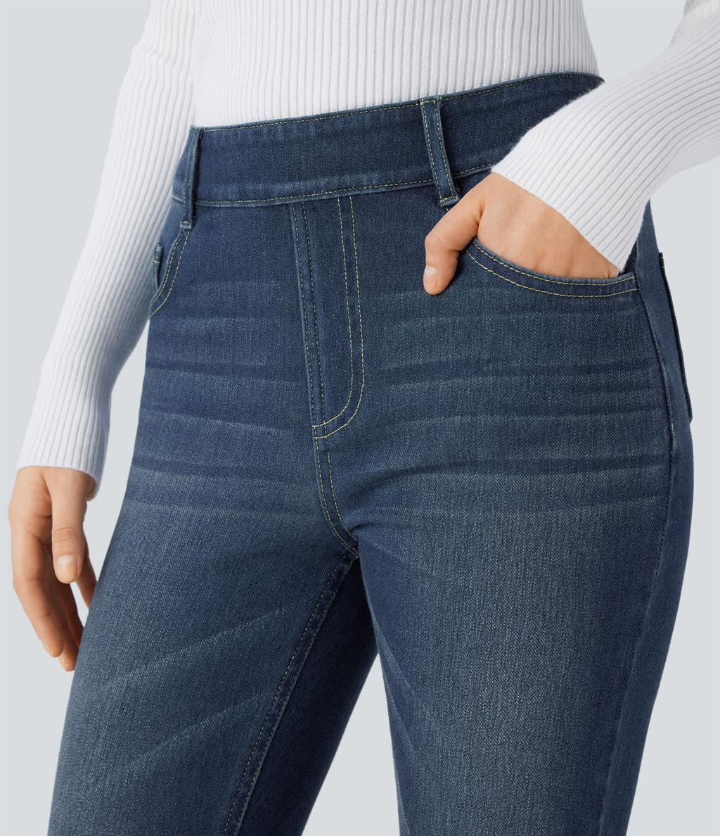 Jean skinny 7/8 décontracté taille mi-haute Halara Flex™ avec poches à enfiler