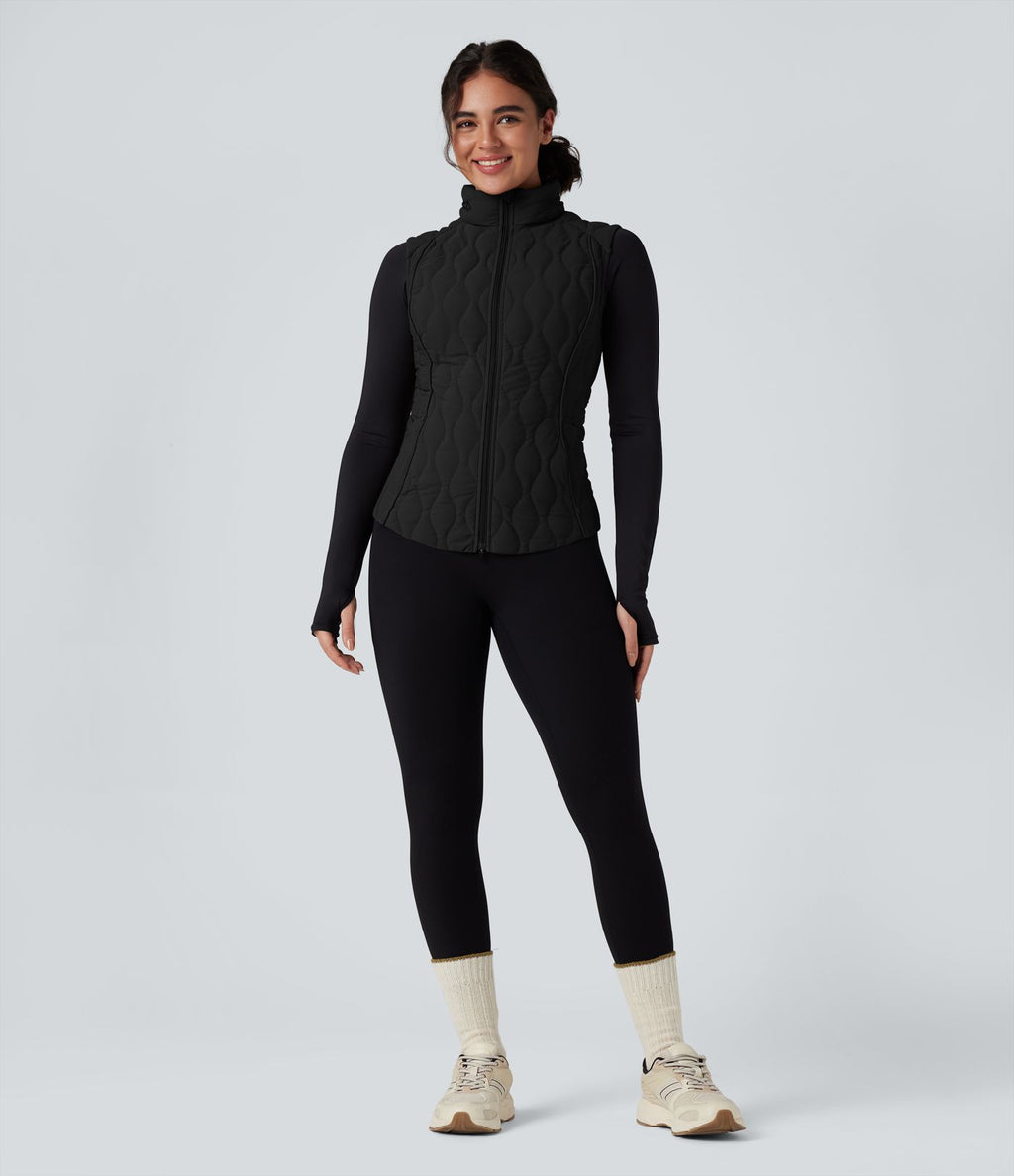 Gilet matelassé running PuffFlex col montant avec zip pliable avec poches