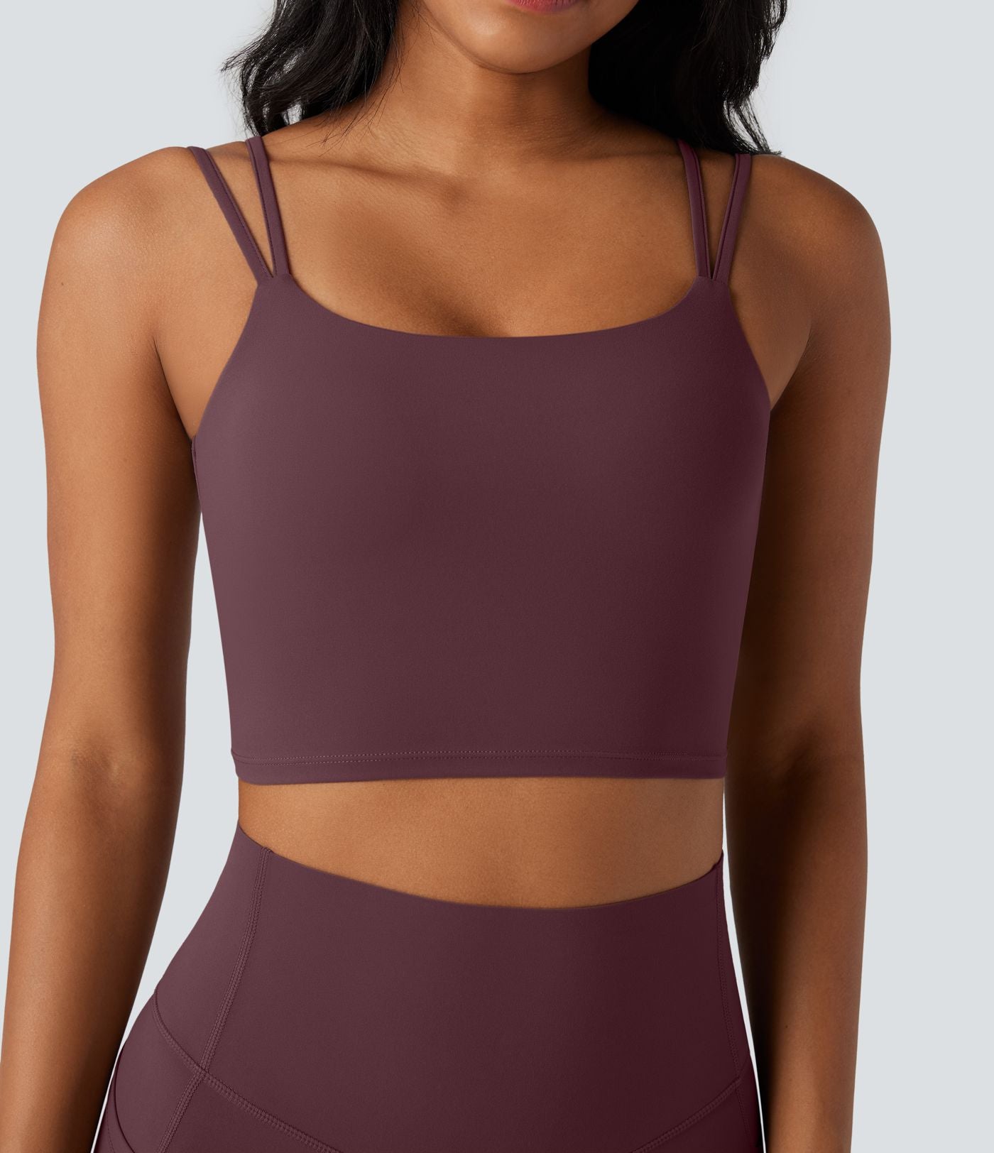 Débardeur yoga court Halara UltraSculpt™ double bretelles torsadé dos nu