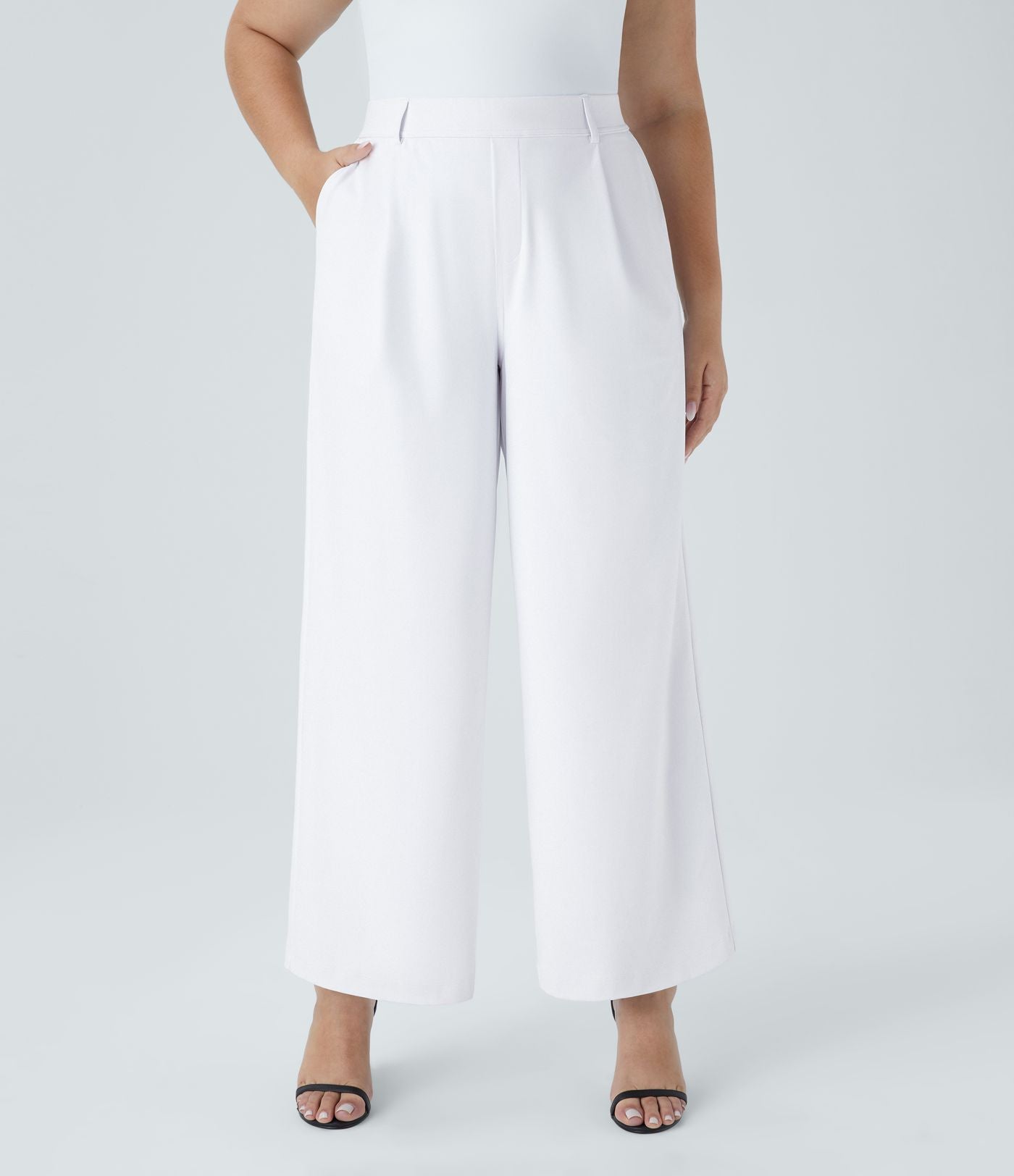 Pantalon de travail grande taille coupe droite taille haute Halara Flex™ DayStretch avec poches