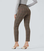 Halara Flex™ Pantalon skinny tailleur taille haute à motif pied-de-poule avec poches arrière