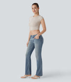Jean bootcut délavé taille basse Halara Flex™ à poches multiples