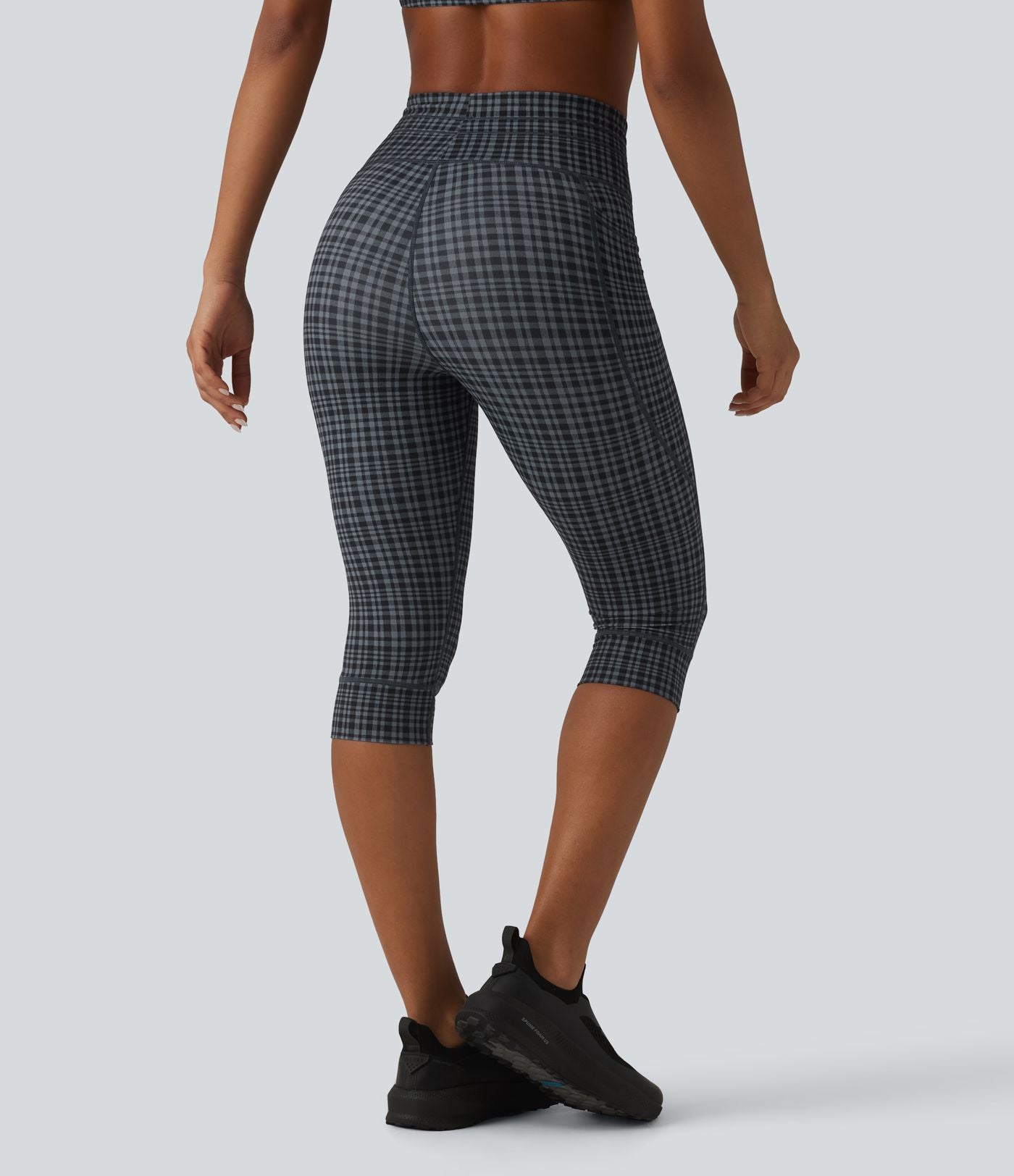 Legging de yoga Halara UltraSculpt™ à carreaux, taille haute, cordon de serrage et poches