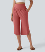 Pantalon corsaire gainant taille haute à ourlet asymétrique et séchage rapide avec poches Breezeful™