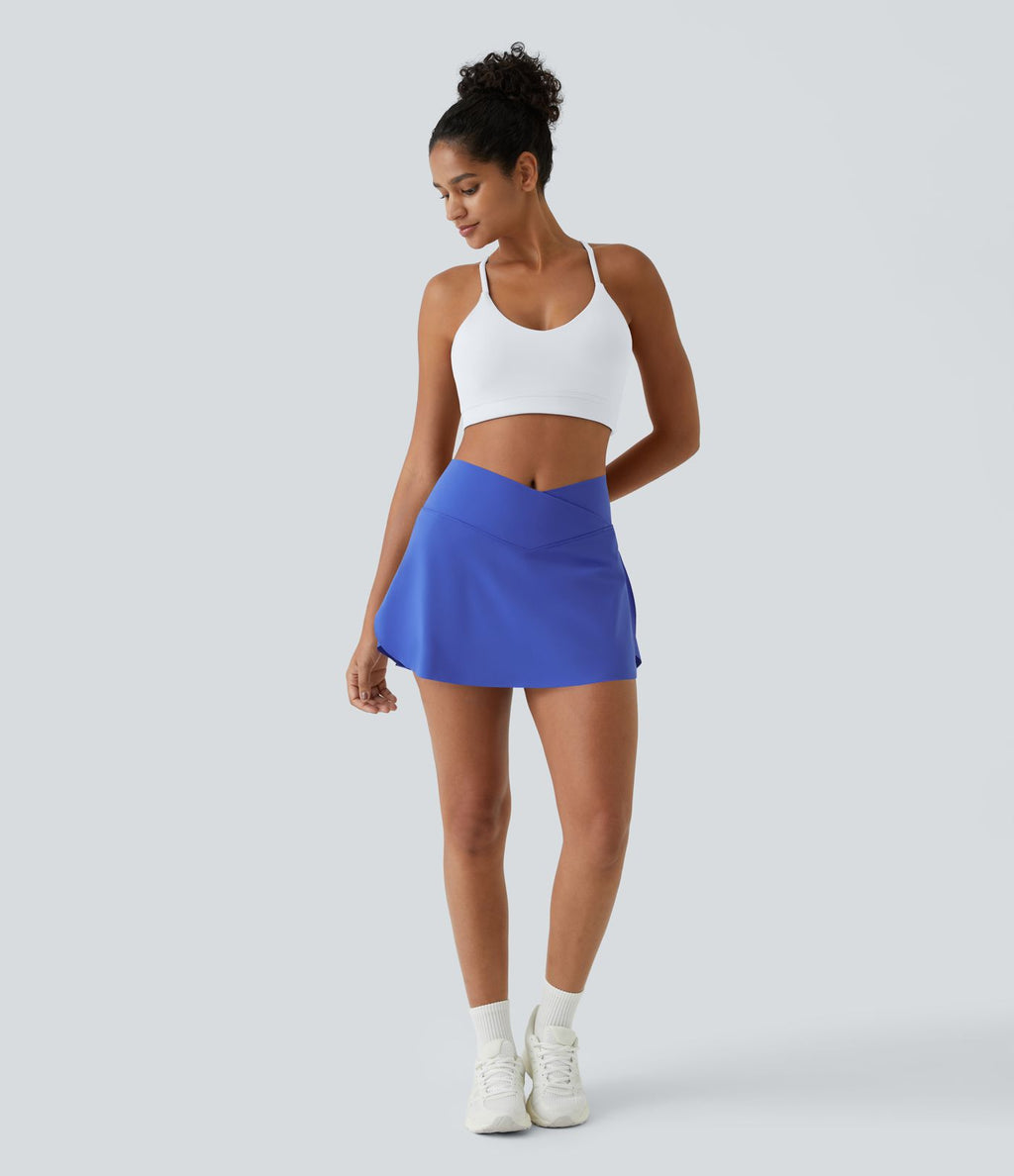Jupe de tennis mini 2-en-1 quotidienne SoftlyZero™ Airy avec croisement, poche latérale et effet frais InstantCool, Lucid, protection solaire UPF50+