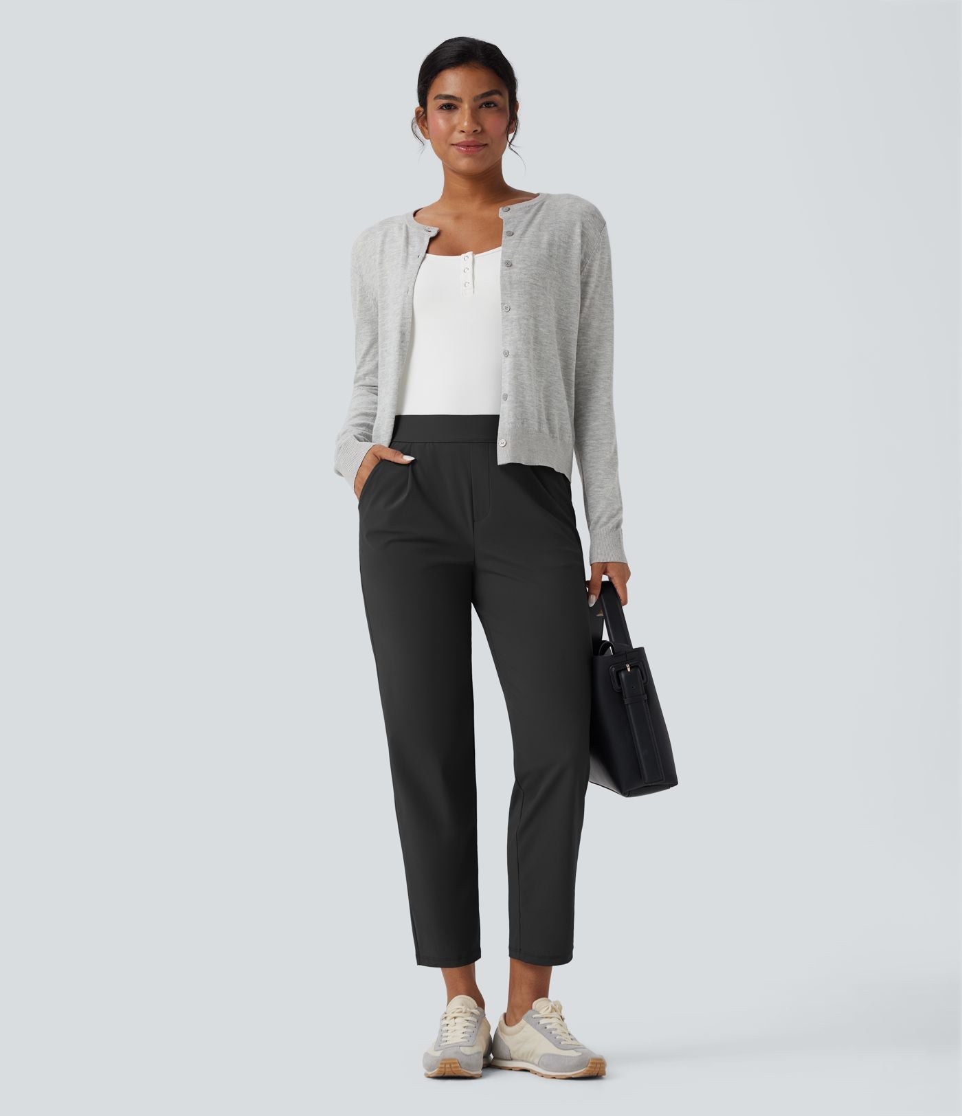 Pantalon de voyage fuselé taille haute séchage rapide avec poches