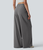 Pantalon large séchage rapide effet frais InstantCool taille haute avec poches, protection solaire UPF40+