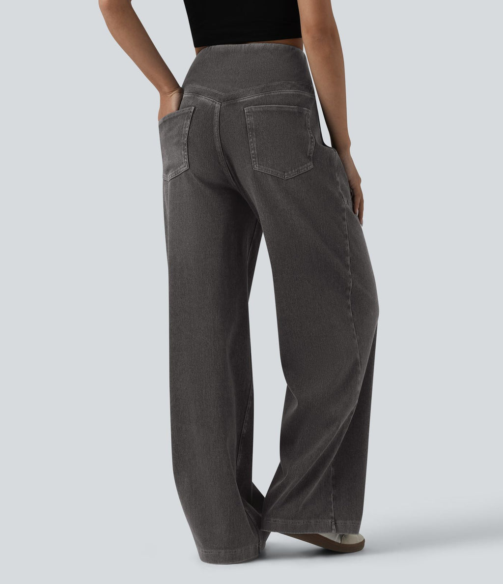 Halara Flex™ Jean large décontracté ventre plat taille haute avec poches