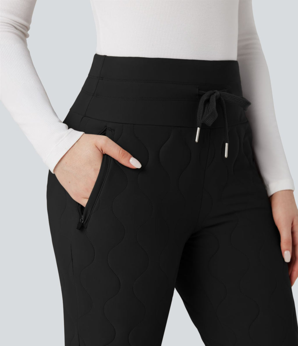 Jogging matelassé casual PuffFlex taille haute avec cordon de serrage et poches