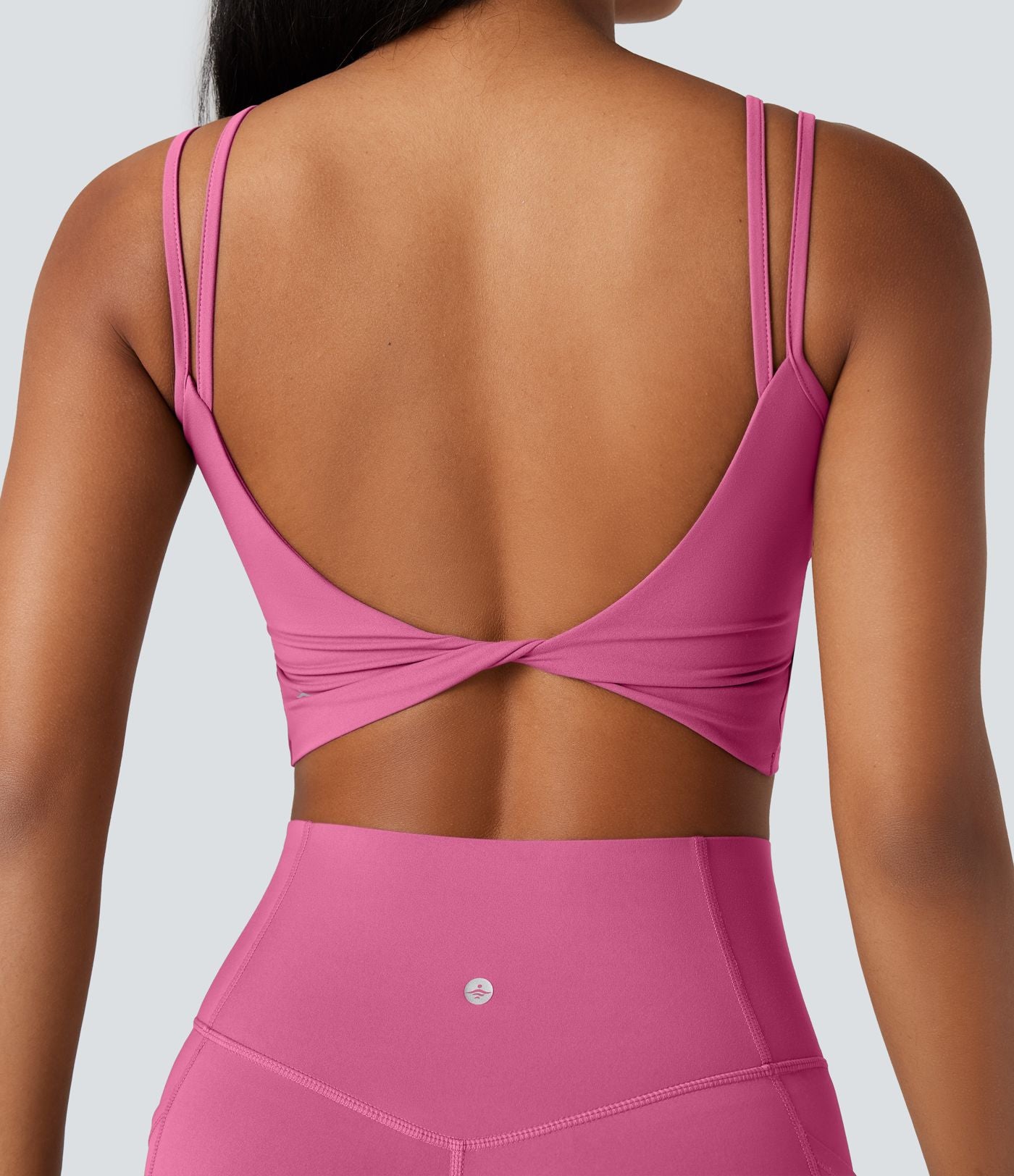 Débardeur yoga court Halara UltraSculpt™ double bretelles torsadé dos nu