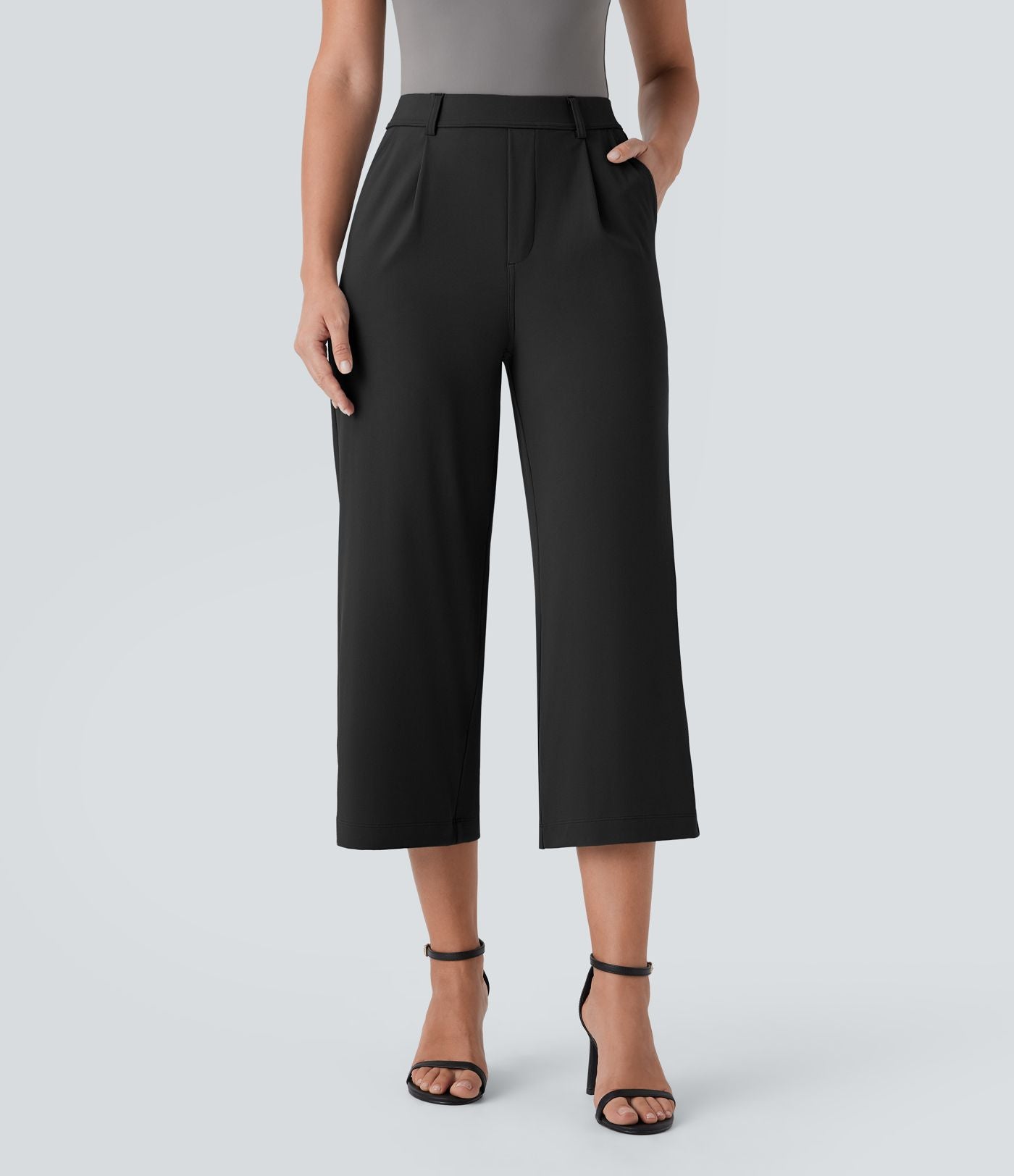 Pantalon capri de travail coupe droite taille haute Halara Flex™ DayStretch avec poches latérales