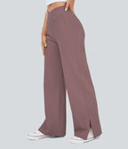 Pantalon yoga large croisé avec ourlet et poches DayStretch - Smile
