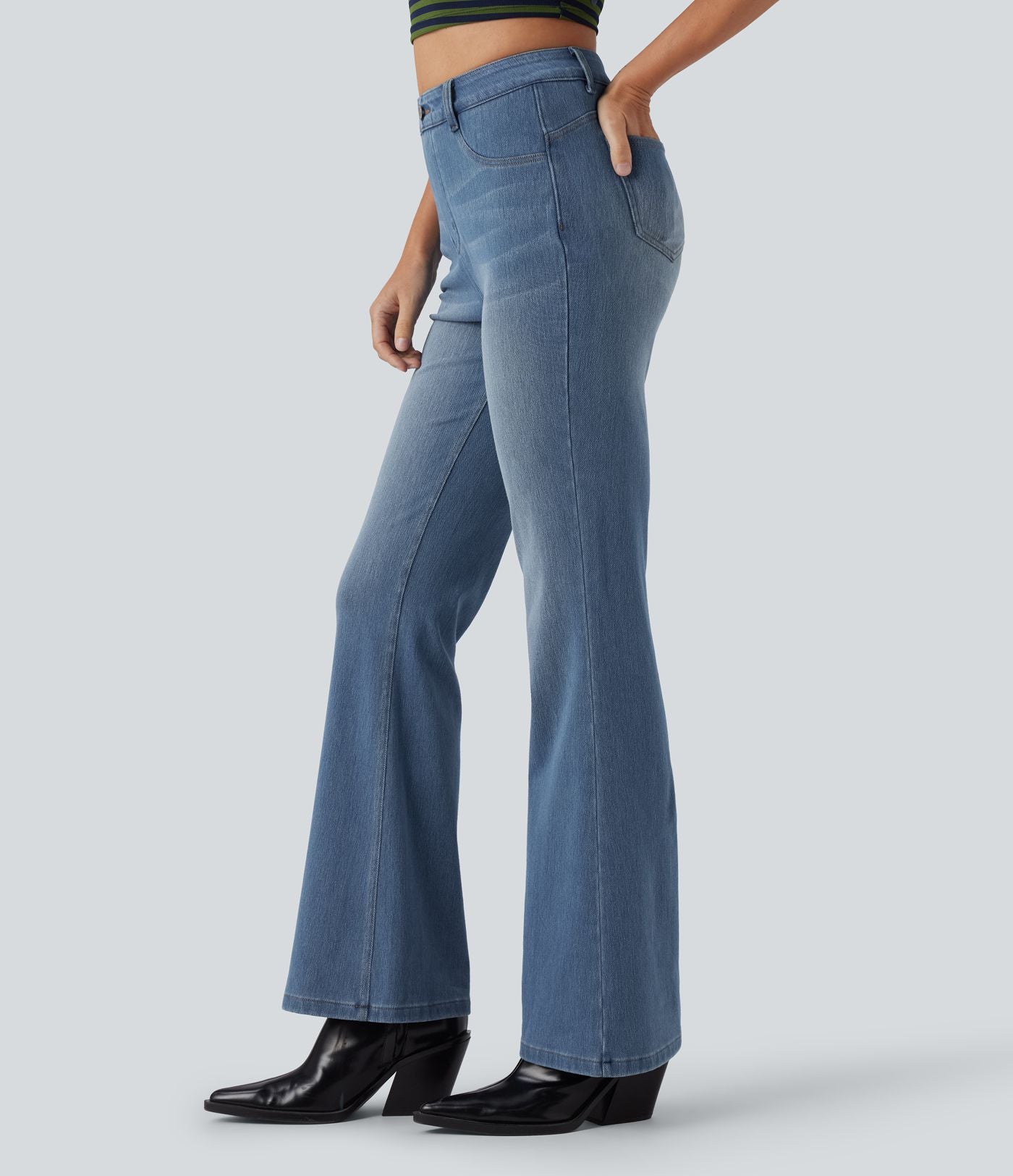 Legging denim bootcut Halara Flex™ gainant effet push-up taille haute avec poches