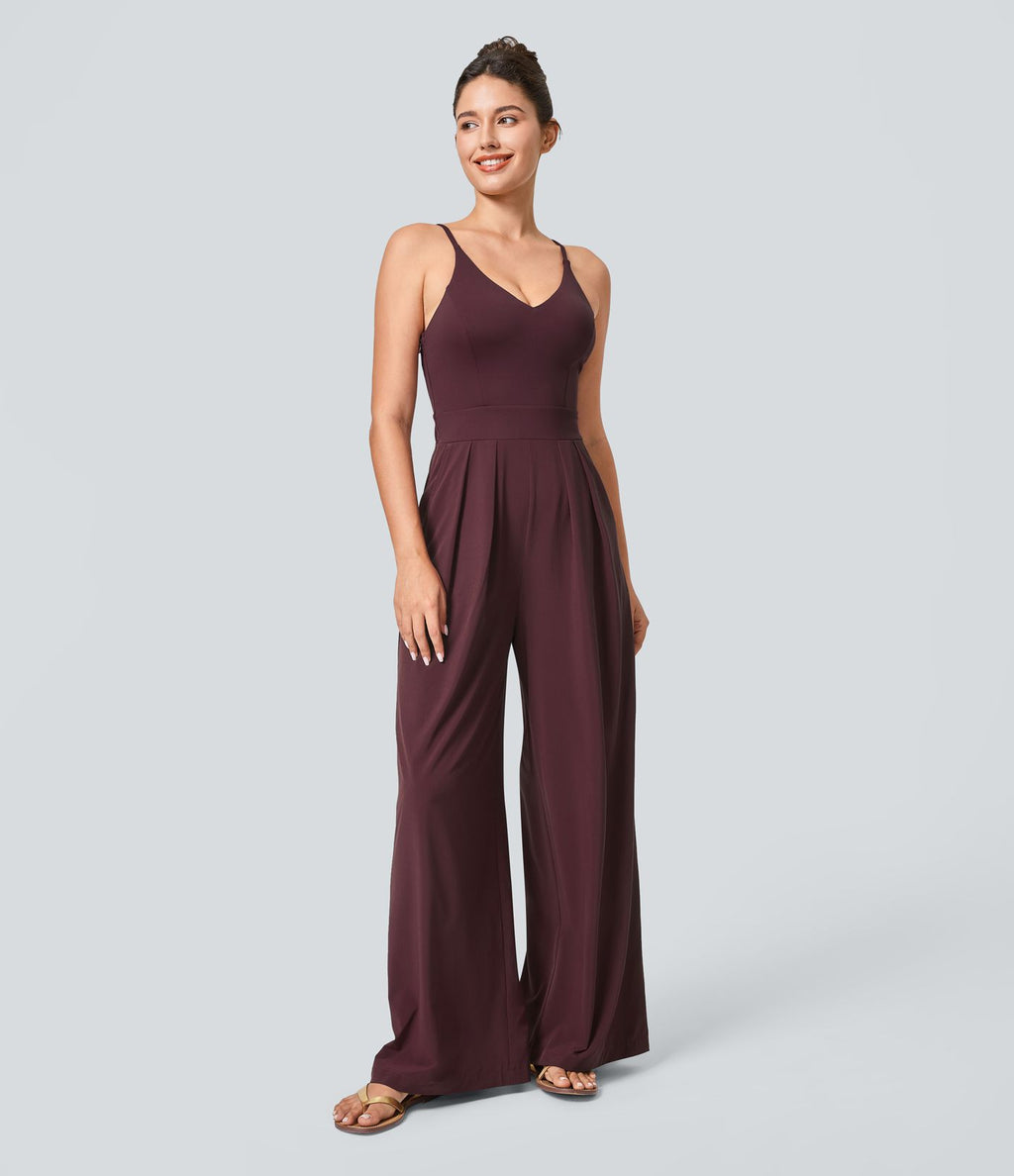 Breezeful™ Combinaison Dos Nu Poche Zippée Invisible Sur le Côté Jambe Large Séchage Rapide