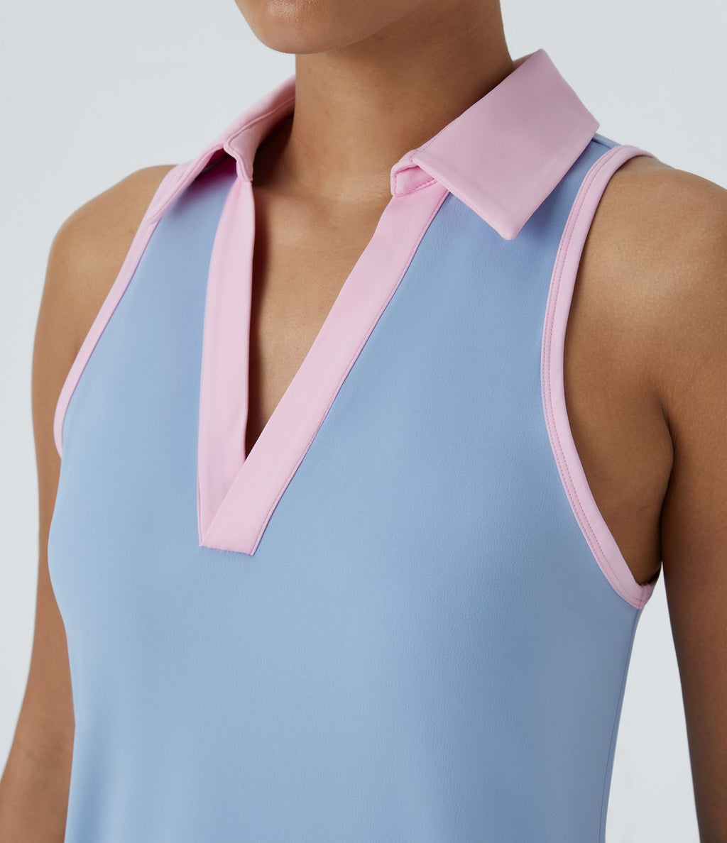 Robe de golf mini SoftlyZero™ Airy 2-en-1 à effet frais InstantCool color block avec poche pour tee de golf