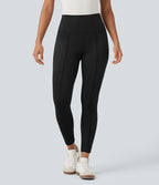 Legging 7/8 décontracté gainant taille haute effet daim