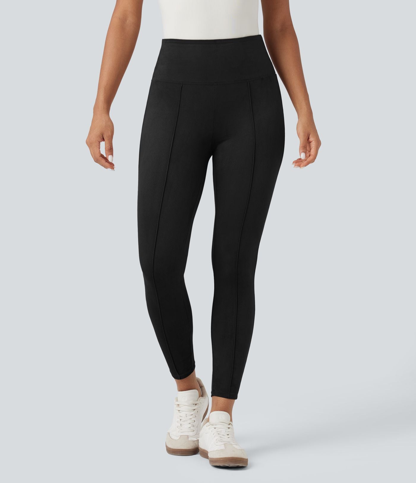 Legging 7/8 décontracté gainant taille haute effet daim