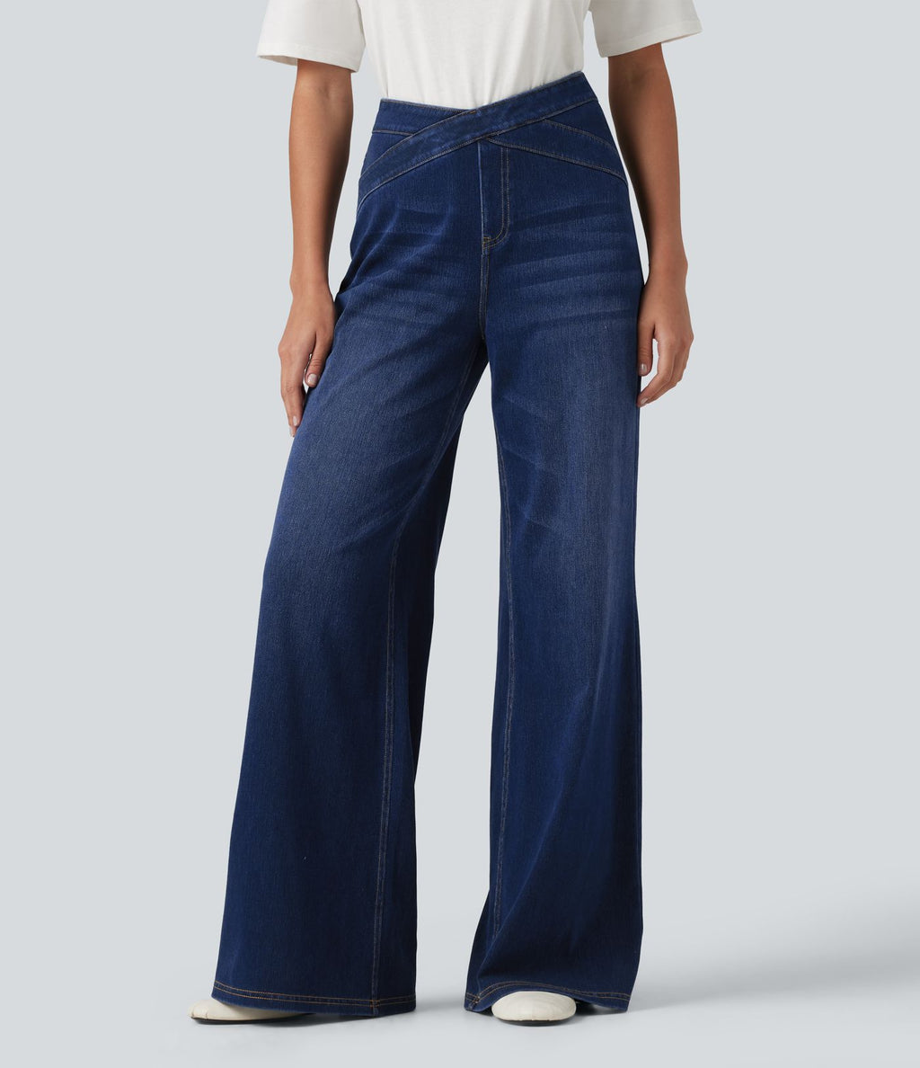 Jean bootcut Halara Flex™ taille haute croisée avec poches