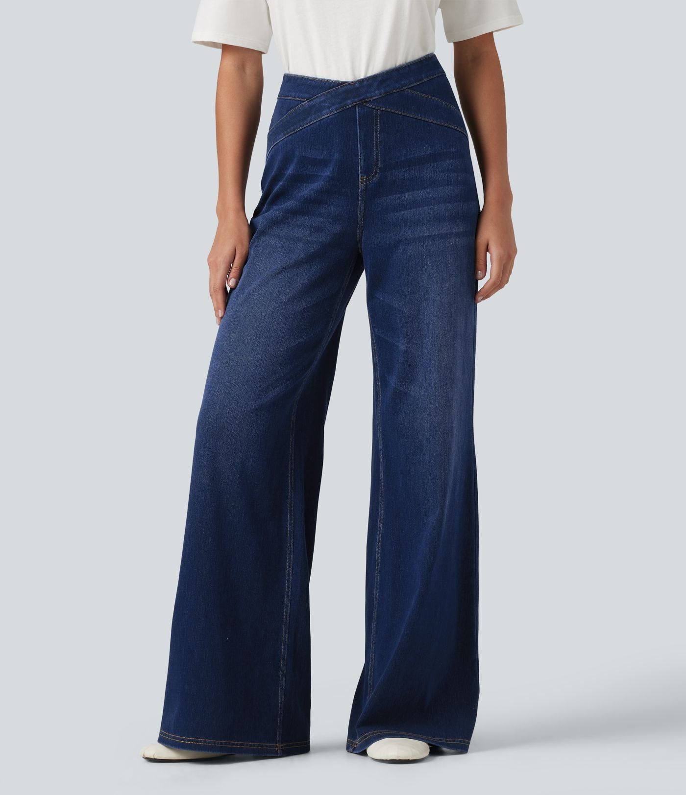 Jean bootcut Halara Flex™ taille haute croisée avec poches