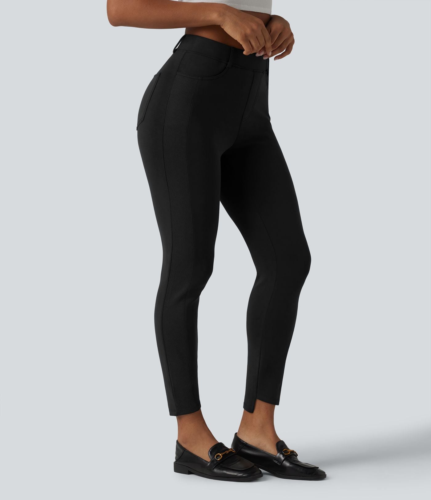 SpacerTek™ Pantalon casual skinny taille mi-haute avec poches