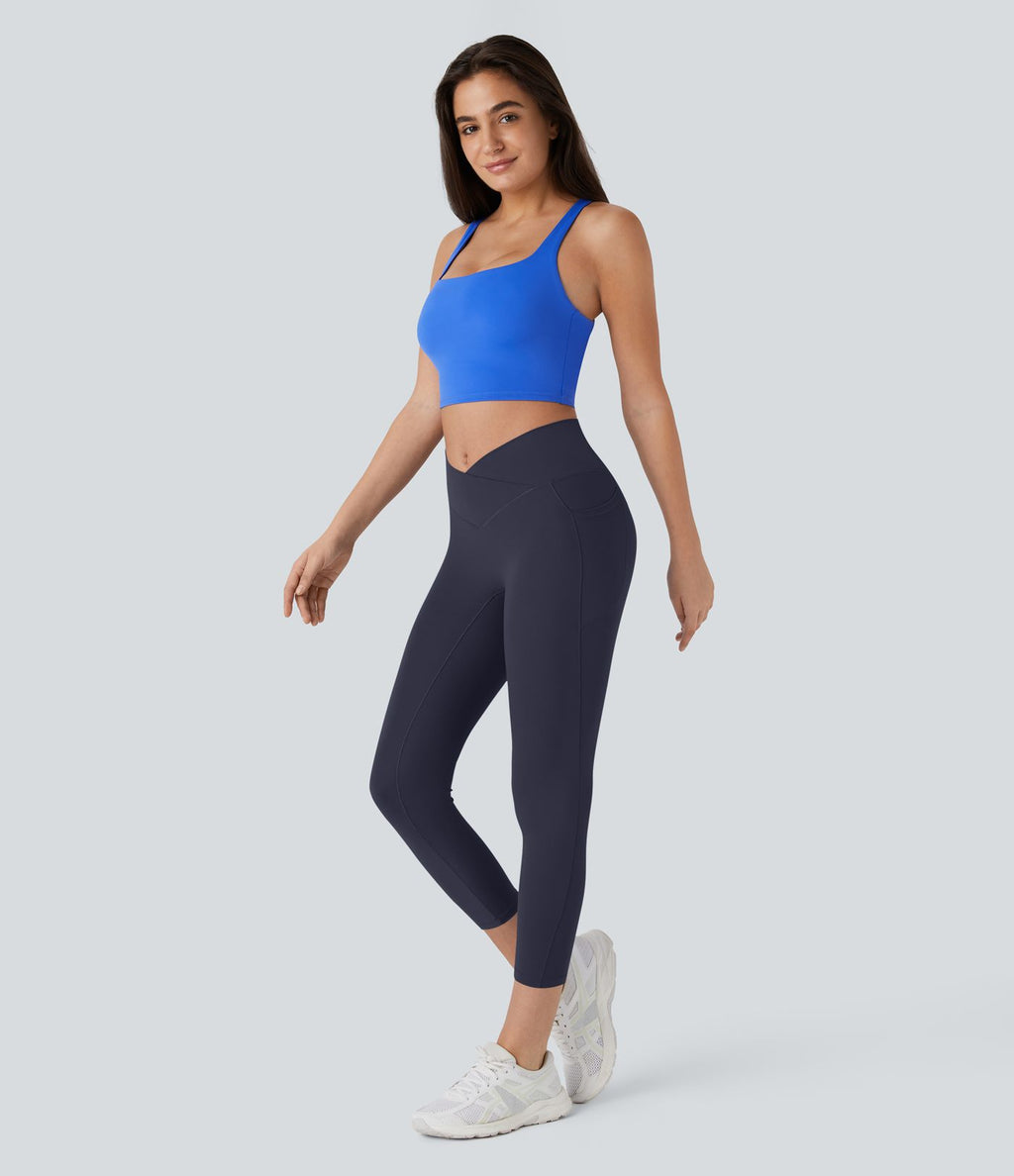 Softlyzero™ Legging Capri Unis Poches Croisées - UPF50+