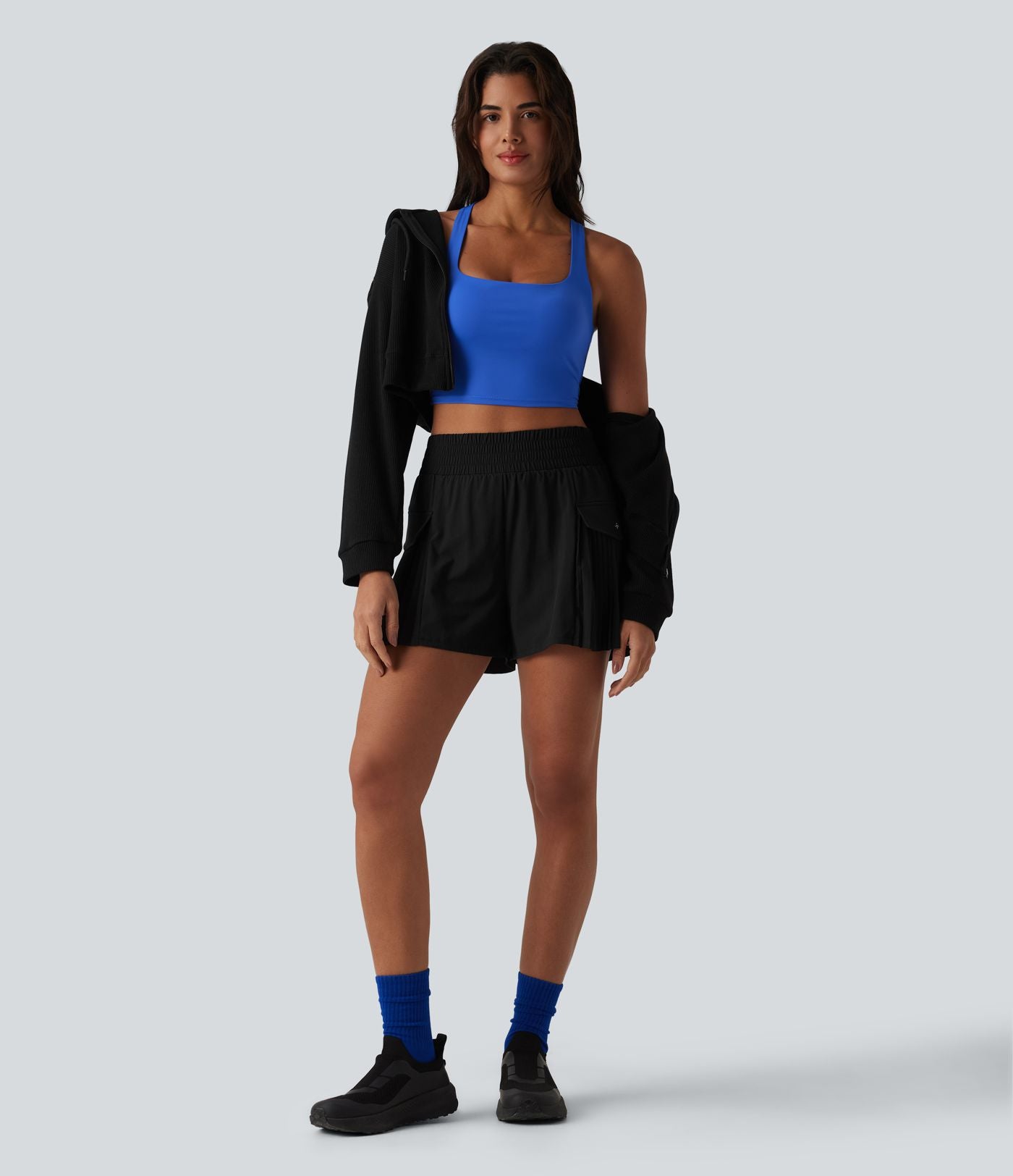 Breezeful™ Short randonnée ample 2-en-1 plissé séchage rapide taille haute avec poches