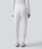 Jogging jogging cargo sarouel en polaire taille haute avec poches multiples