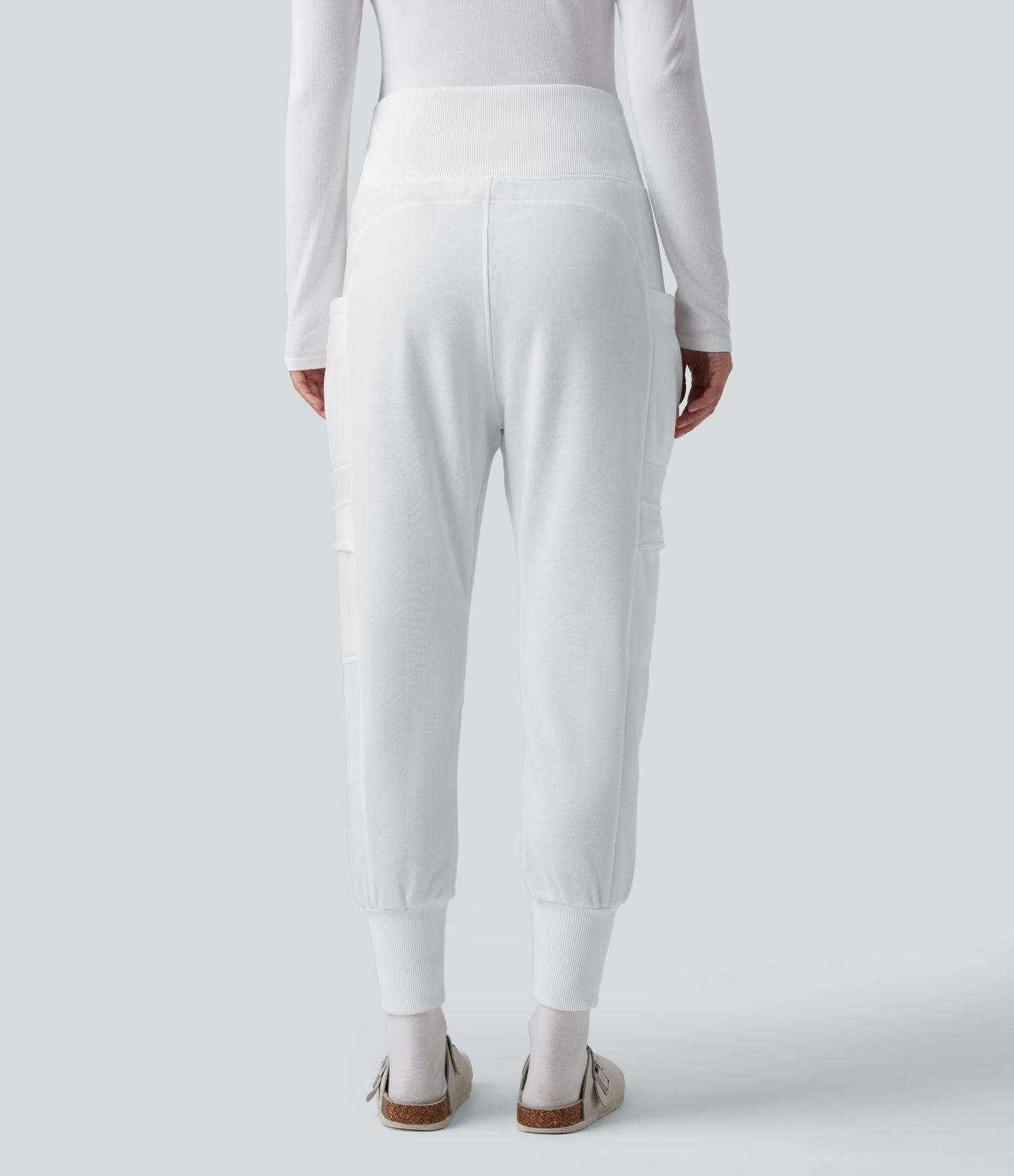 Jogging jogging cargo sarouel en polaire taille haute avec poches multiples