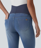 Halara Flex™ Jean skinny de maternité 7/8 taille super haute avec poches