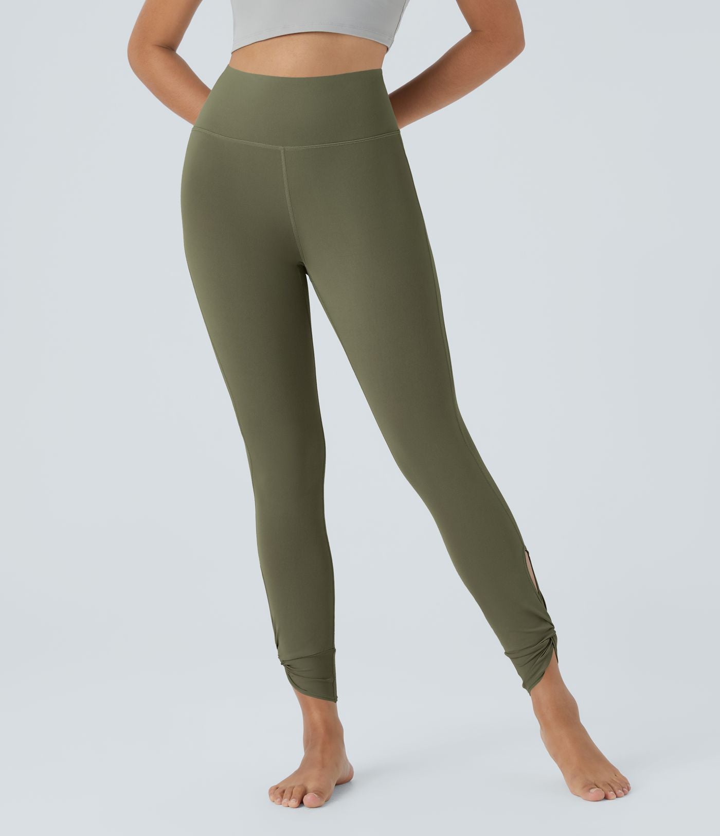 Softlyzero™ Leggings de Yoga Taille Haute avec Poche Arrière Découpée et Torsadée