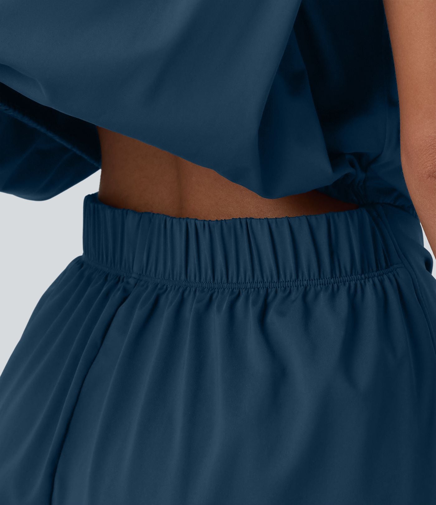 Combishort décontracté col rond sans manches effet frais InstantCool avec nœud frontal et poches, accès facile Easy Peasy, protection solaire UPF50+