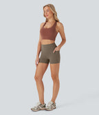 Short cycliste 7,5 cm d'entraînement gainant taille haute avec poches Halara UltraSculpt™