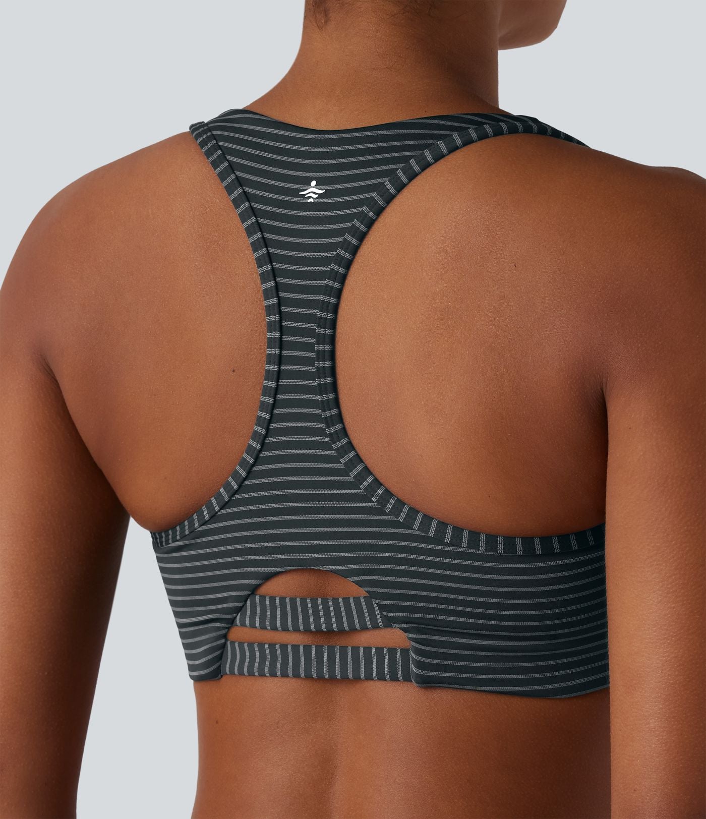 Brassière de sport d'entraînement soutien moyen dos nageur à rayures
