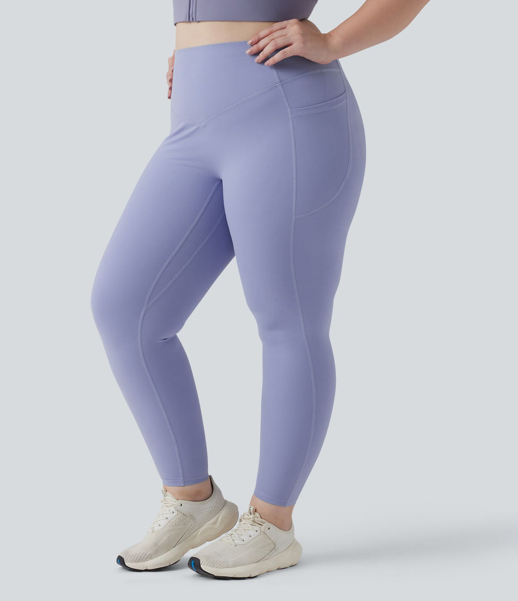 Legging d'entraînement gainant galbant taille haute grande taille avec effet scrunch et poches Halara UltraSculpt™