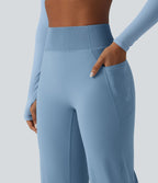 Pantalon de yoga droit Halara UltraSculpt™ taille haute gainant avec effet scrunch et poches