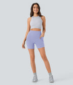 Short cycliste 12,5 cm d'entraînement gainant galbant taille haute avec effet scrunch et poches Halara UltraSculpt™