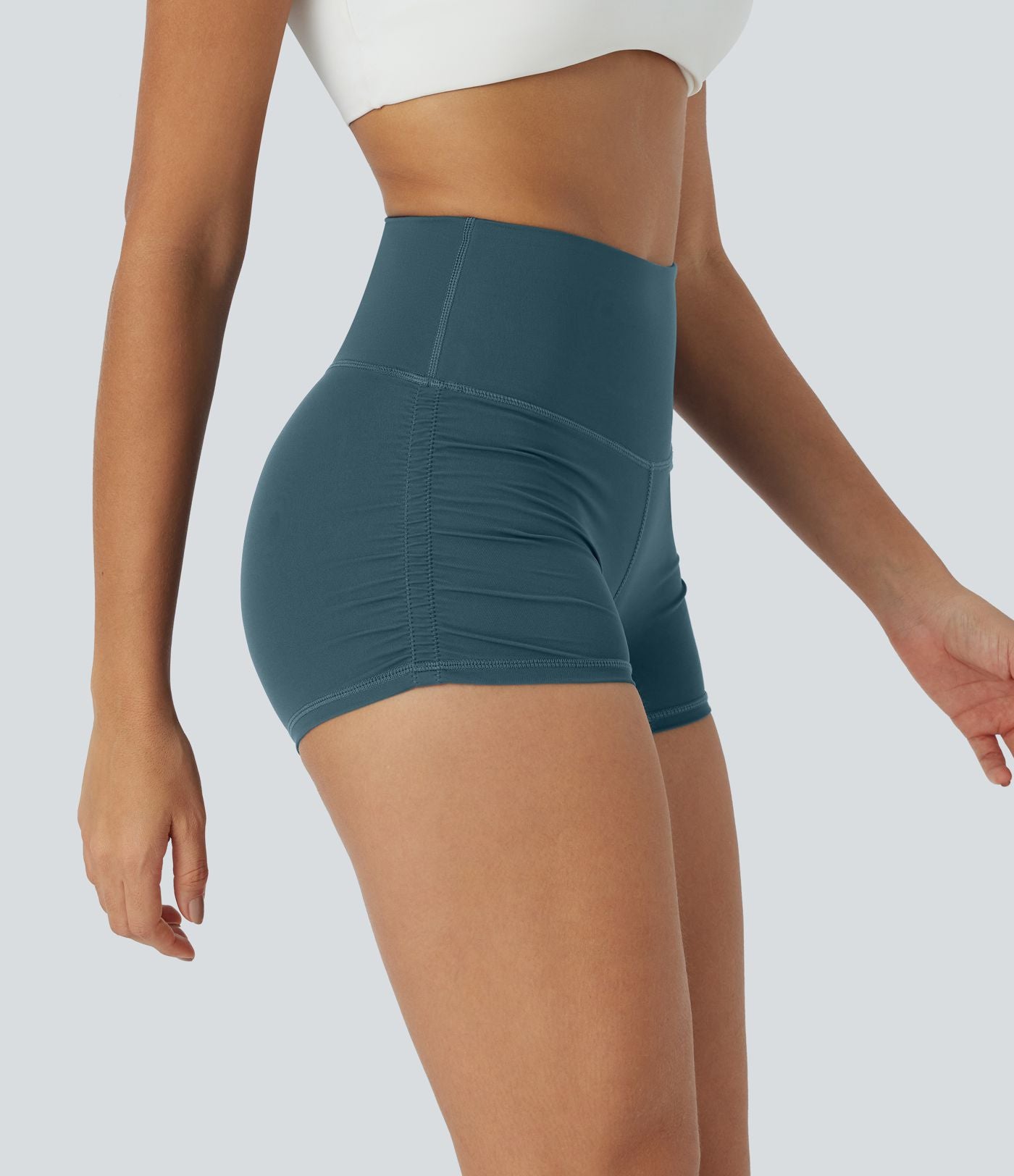 Short cycliste 6 cm de course gainant taille haute avec fronces et séchage rapide SoftlyZero™