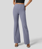 Pantalon tailleur légèrement évasé taille haute avec poches arrière Halara Flex™