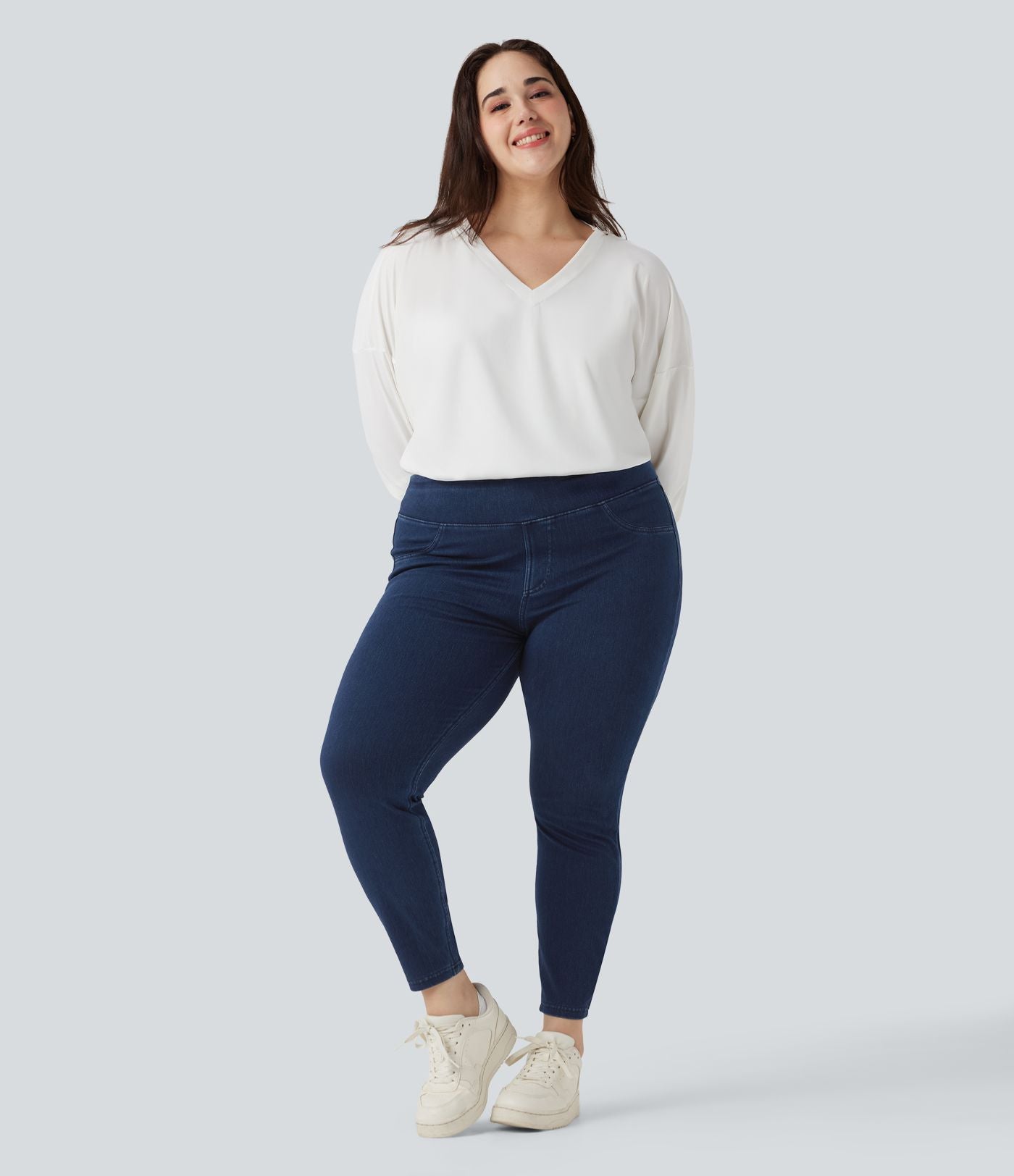 Halara Flex™ Jegging Casual Taille Haute Tricot Extensible Poche Latérale Arrière Grande Taille