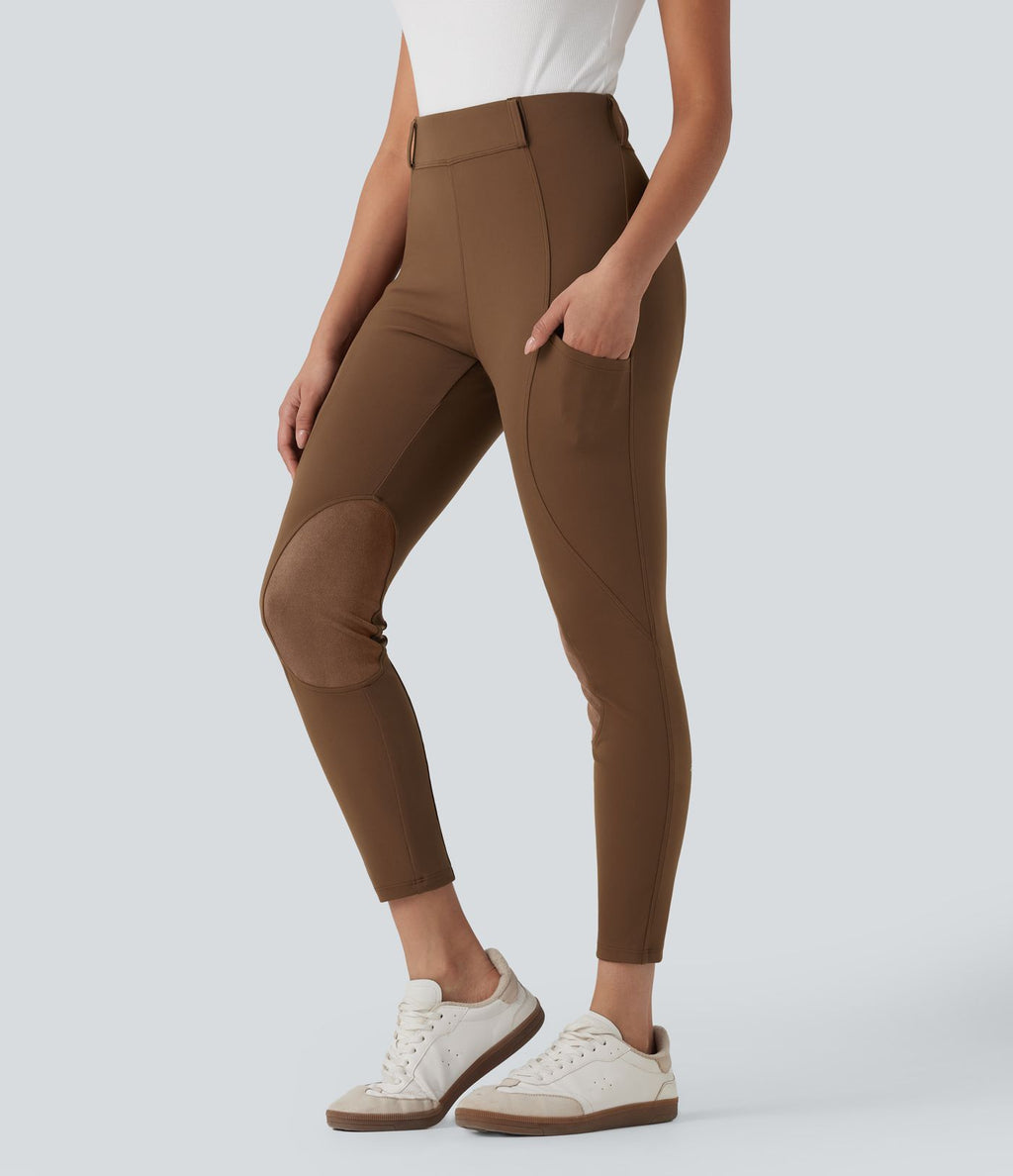 Pantalon ajusté taille haute effet daim contrastant DayStretch avec poches