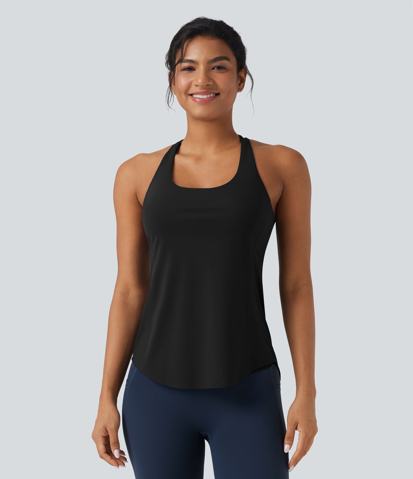 Débardeur running Halara UltraSculpt™ col rond dos croisé bonnets E-G
