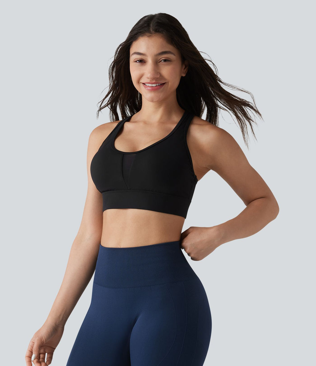 Halara UltraSculpt™ Brassière de sport d'entraînement maintien modéré, dos nageur avec boucle ajustable et mesh respirant